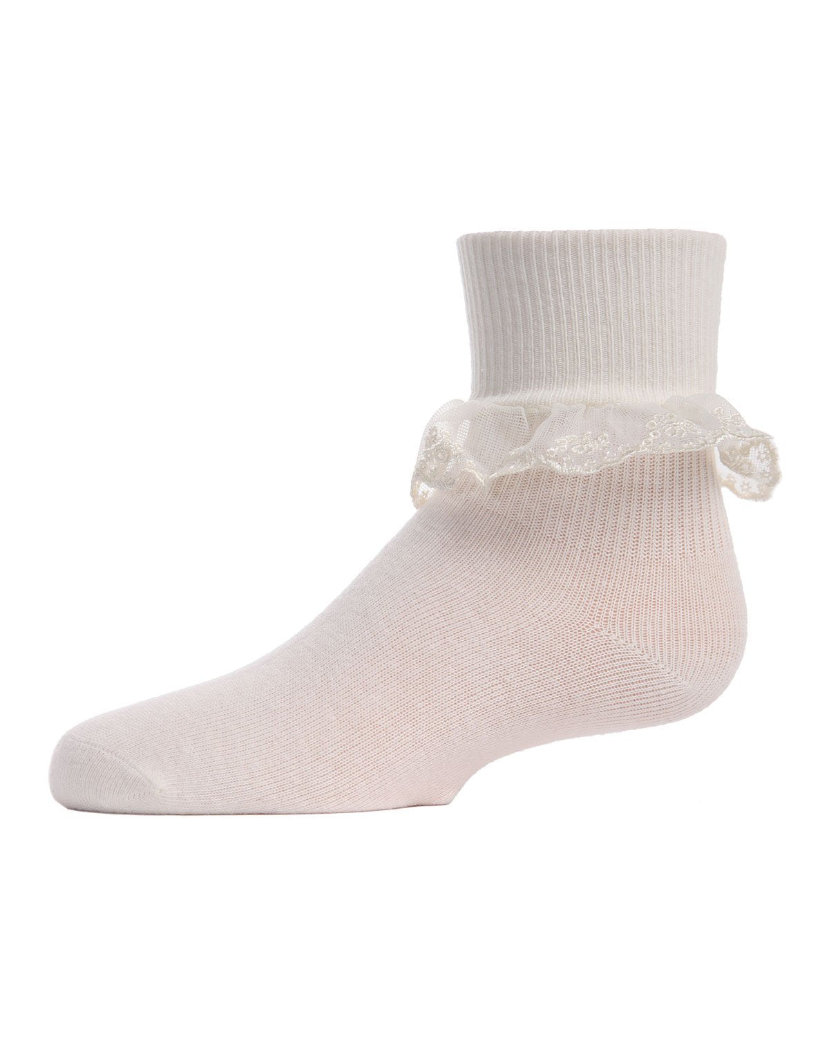 Classic Lace Girls Ruffle Anklet Socks : Color: Ivory