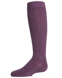 MeMoi Cable Knit Girls Knee High Socks