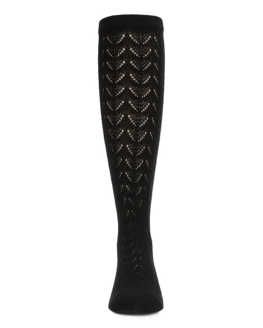 Pelerine Cotton Blend Knee High Socks : Color: Black