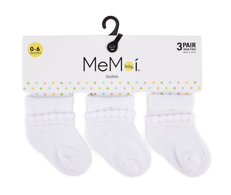 MeMoi Baby Bootie Socks 3 Pack