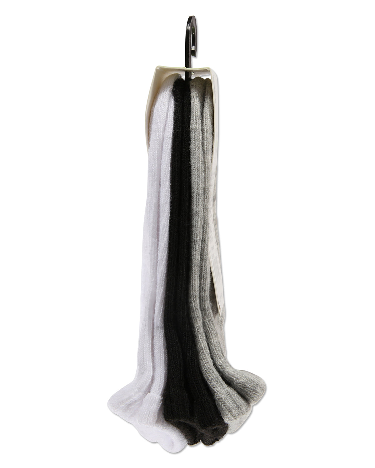 3 Pairs Infant Ribbed Non-Skid Ankle Socks : Color: White-Black-Gray