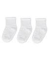 3 Pairs Infant Ribbed Non-Skid Ankle Socks : Color: White-White-White