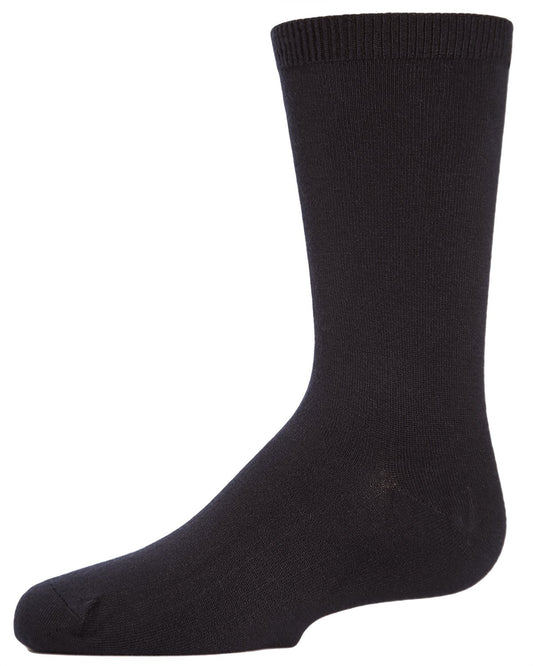 Unisex Kids' Basic Modal Crew Socks : Color: Black