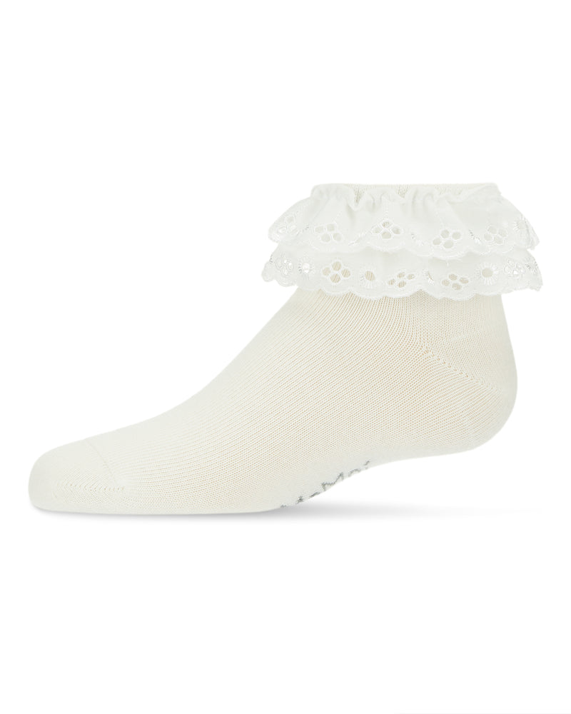Dual Layer Eyelet Lace Anklet Sock