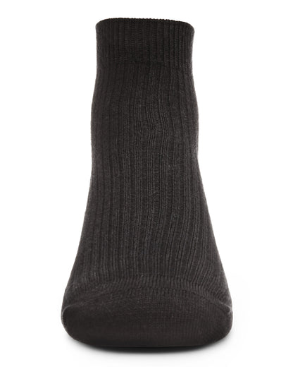 Thin Ribbed Cotton Kids Anklet Sock : Color: Black