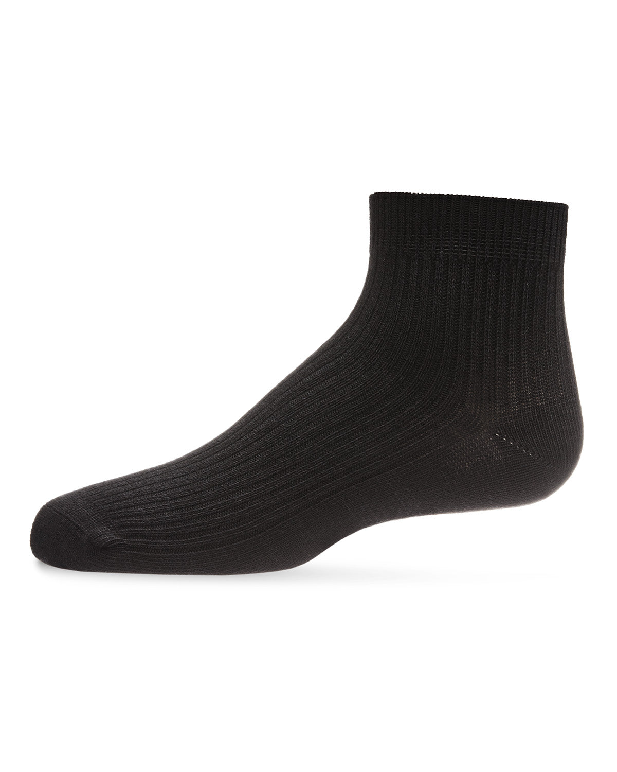 Thin Ribbed Cotton Kids Anklet Sock : Color: Black