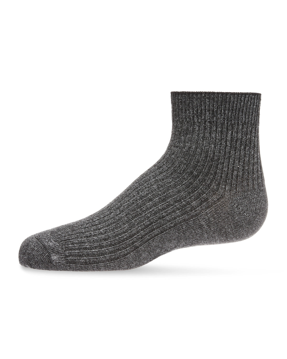 Thin Ribbed Cotton Kids Anklet Sock : Color: Charcoal