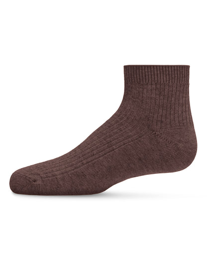 Thin Ribbed Cotton Kids Anklet Sock : Color: Cocoa