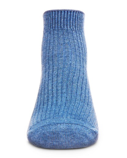 Thin Ribbed Cotton Kids Anklet Sock : Color: Light Denim