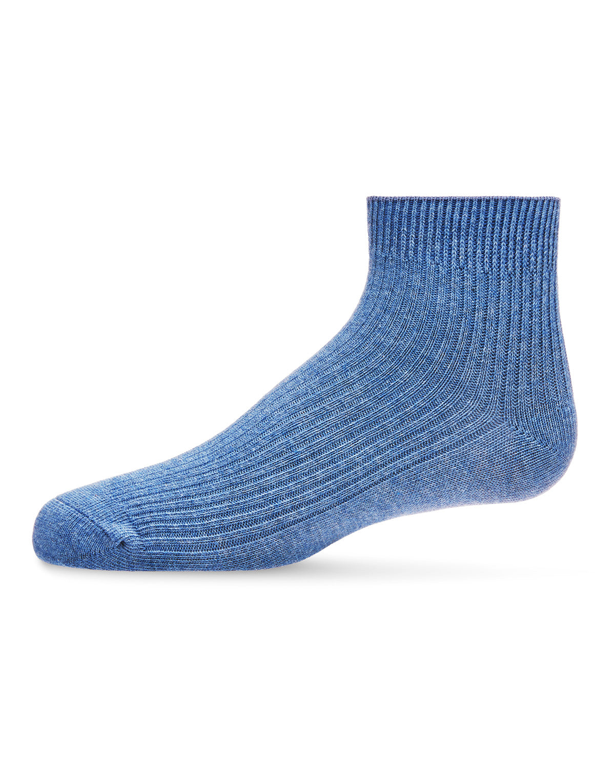 Thin Ribbed Cotton Kids Anklet Sock : Color: Light Denim