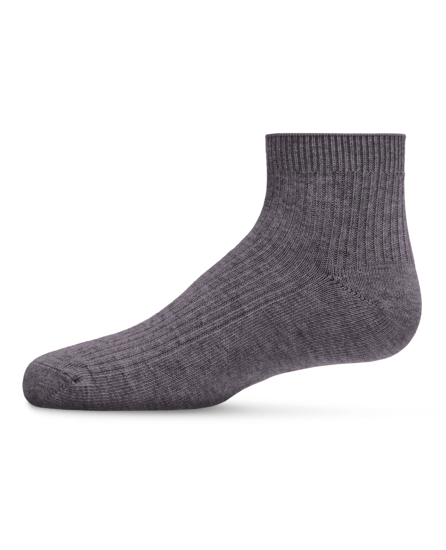 Thin Ribbed Cotton Kids Anklet Sock : Color: Slate