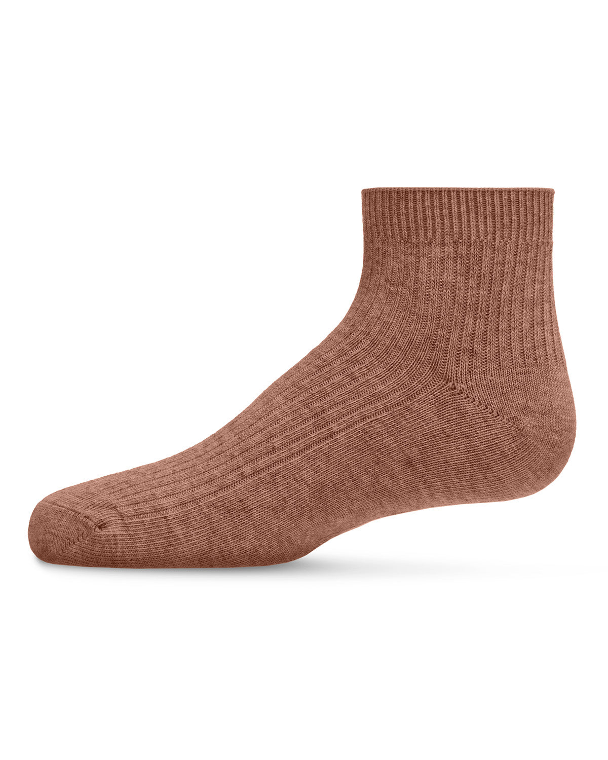 Thin Ribbed Cotton Kids Anklet Sock : Color: Toasted Almond