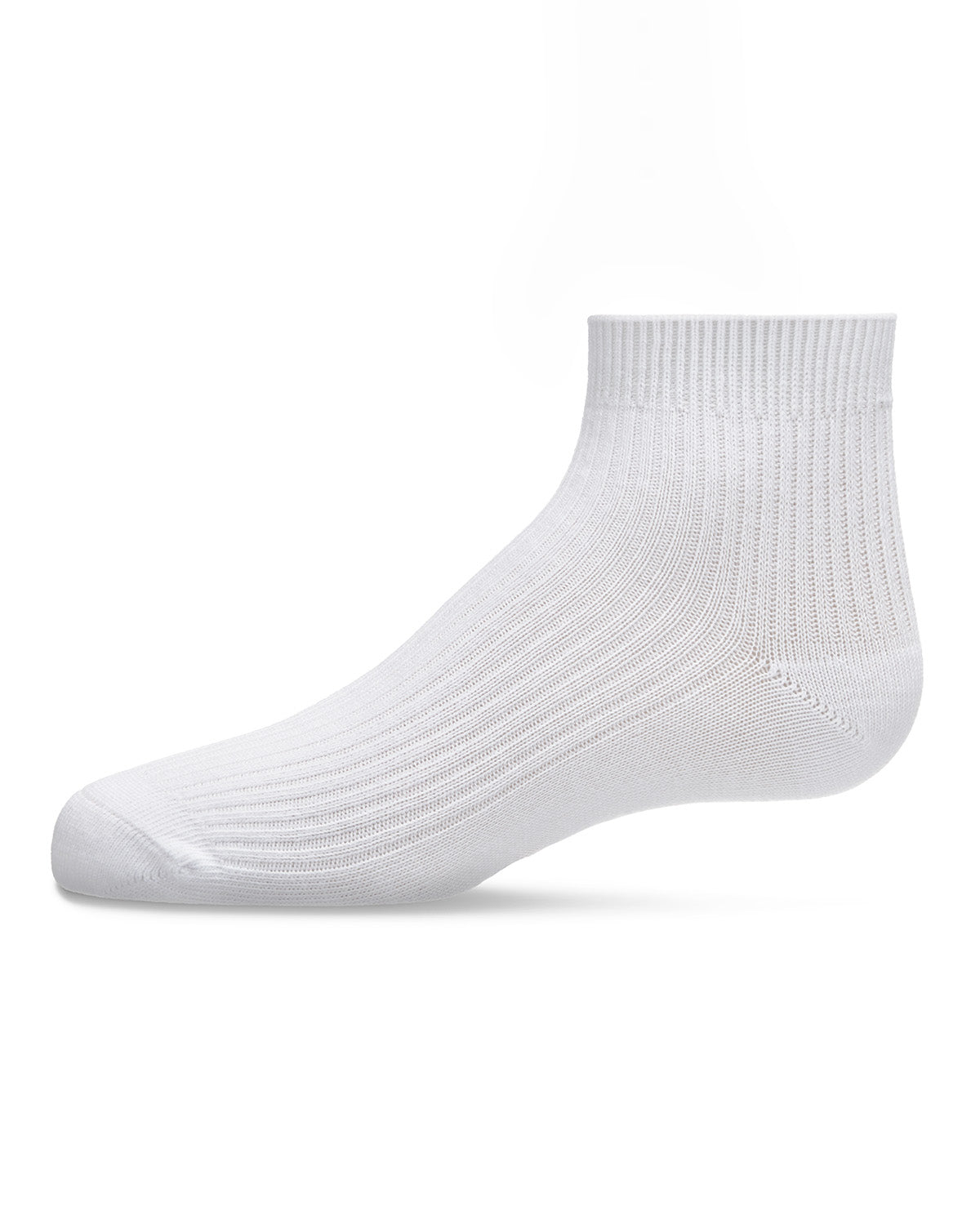 Thin Ribbed Cotton Kids Anklet Sock : Color: White