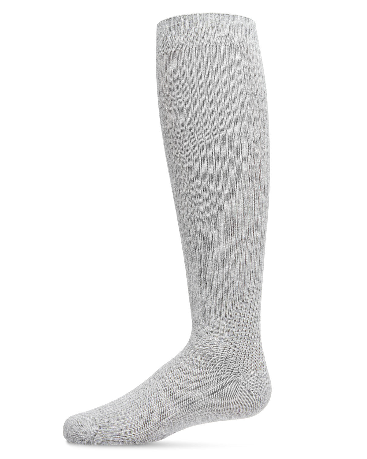Thin Ribbed Girls Cotton Blend Knee High Sock : Color: Light Gray