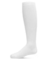 Thin Ribbed Girls Cotton Blend Knee High Sock : Color: White