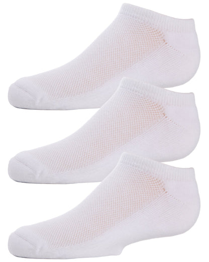 Unisex Kids No Show Sport Ankle Socks 3 Pack : Color: White/White/White