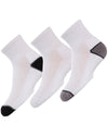 Unisex Quarter-Crew Kids Sport Socks 3-Pack : Color: Black/White/Gray