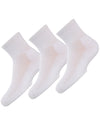 Unisex Quarter-Crew Kids Sport Socks 3-Pack : Color: White/White/White