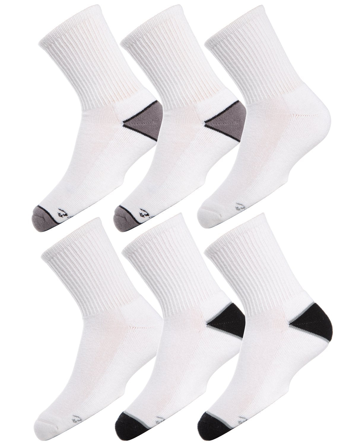 Unisex Crew Sport Socks 3-Pack : Color: Black/White/Gray