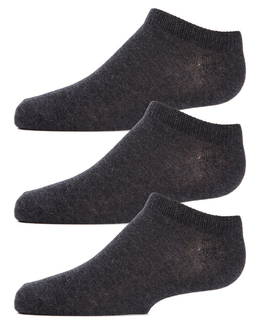 Kids Low Cut Cotton Blend Socks 3-Pack : Color: Charcoal