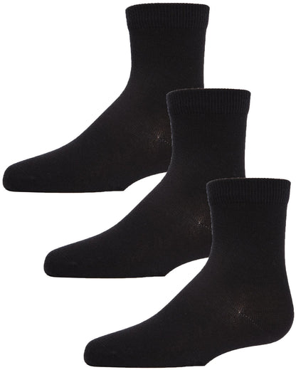 Unisex Cotton Blend Mid-Cut Socks 3-Pack : Color: Black
