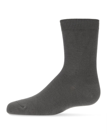 Children's Basic Soft Rayon from Bamboo Crew Socks : Color: Dark Gray