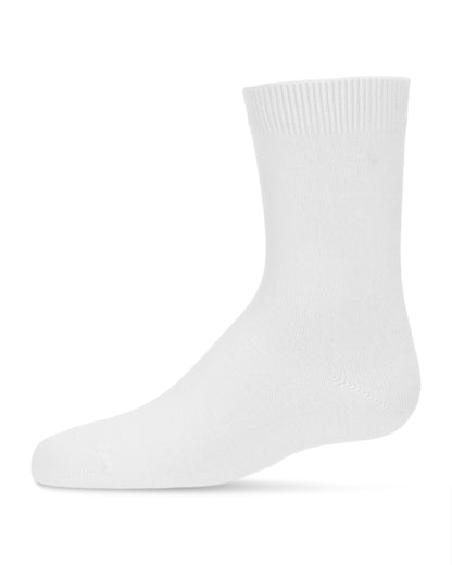 Children's Basic Soft Rayon from Bamboo Crew Socks : Color: White