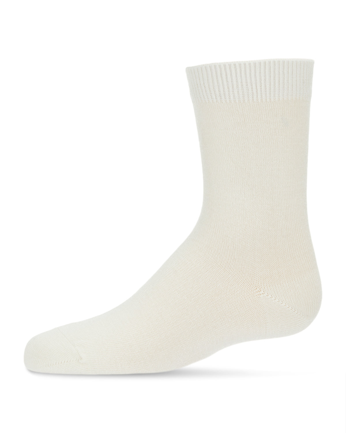 Children's Basic Soft Rayon from Bamboo Crew Socks : Color: Winter White