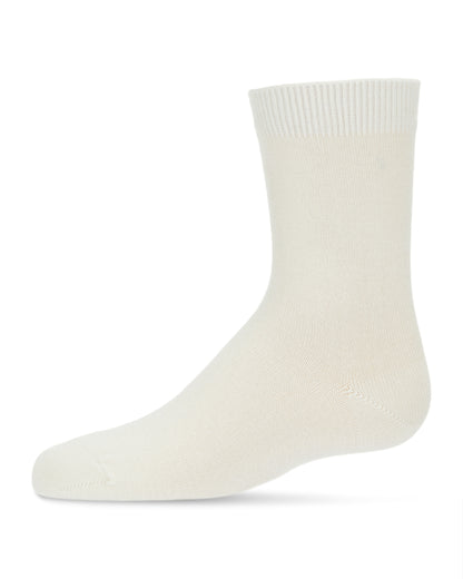 Children's Basic Soft Rayon from Bamboo Crew Socks : Color: Winter White