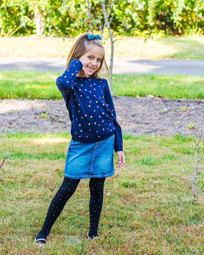 Girls' Studded Beauty Sparkly Tights : Color: Black