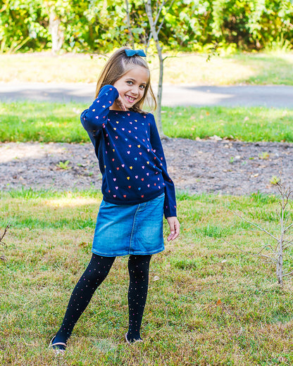 Girls' Studded Beauty Sparkly Tights : Color: Black