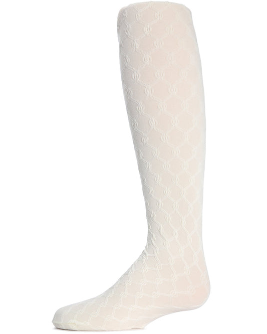 Girls' Unique Link Opaque Tights : Color: Ivory