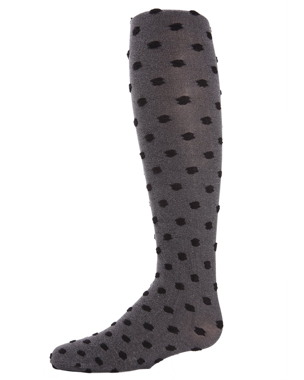 Girls' Dots for Tots Flocked Opaque Tights : Color: Black