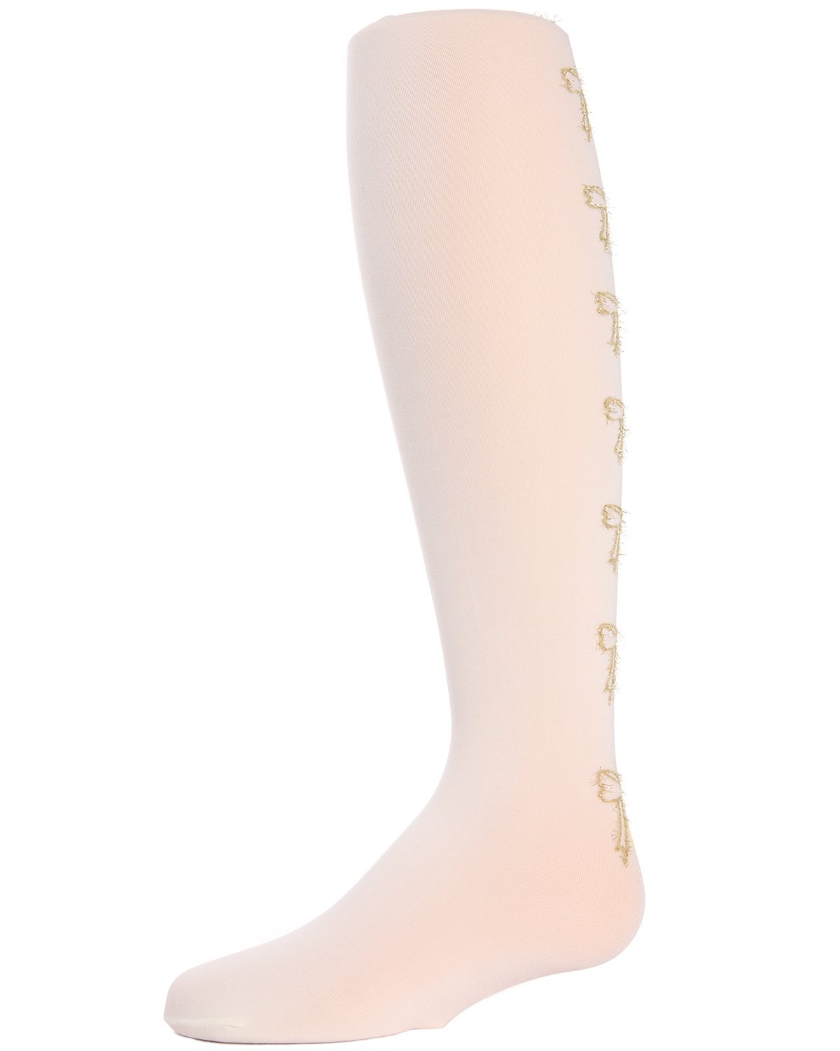 Bows in the Back Opaque Girls Tights : Color: Ivory