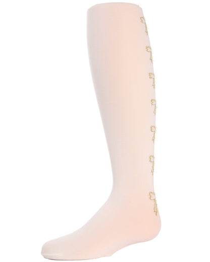 Bows in the Back Opaque Girls Tights : Color: Ivory