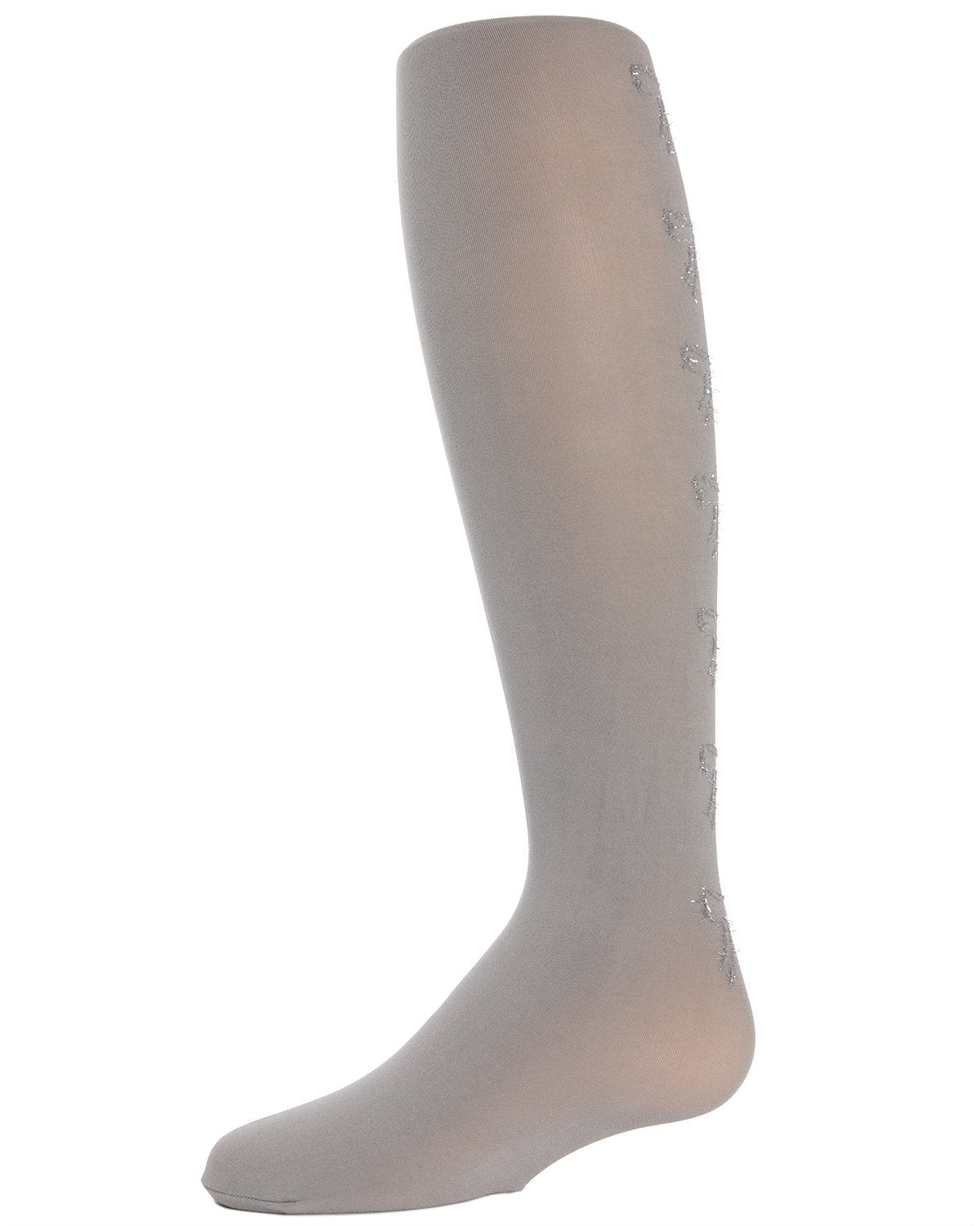 Bows in the Back Opaque Girls Tights : Color: Light Gray