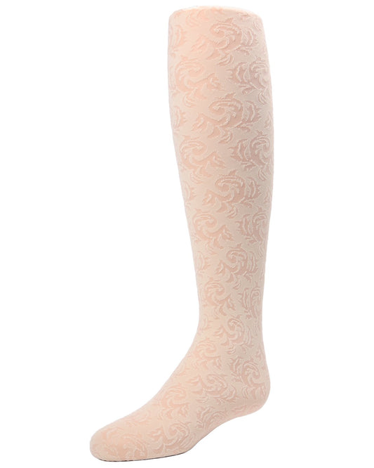 Girls' Sheer Vine Opaque Tights : Color: Winter White