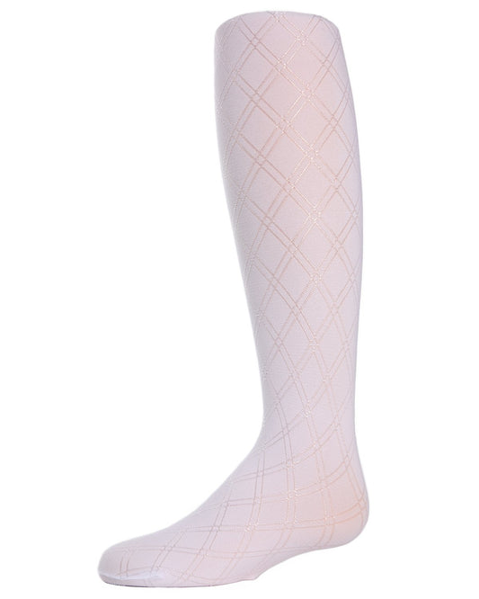 Girls' Shine Bright Diamond Tights : Color: White