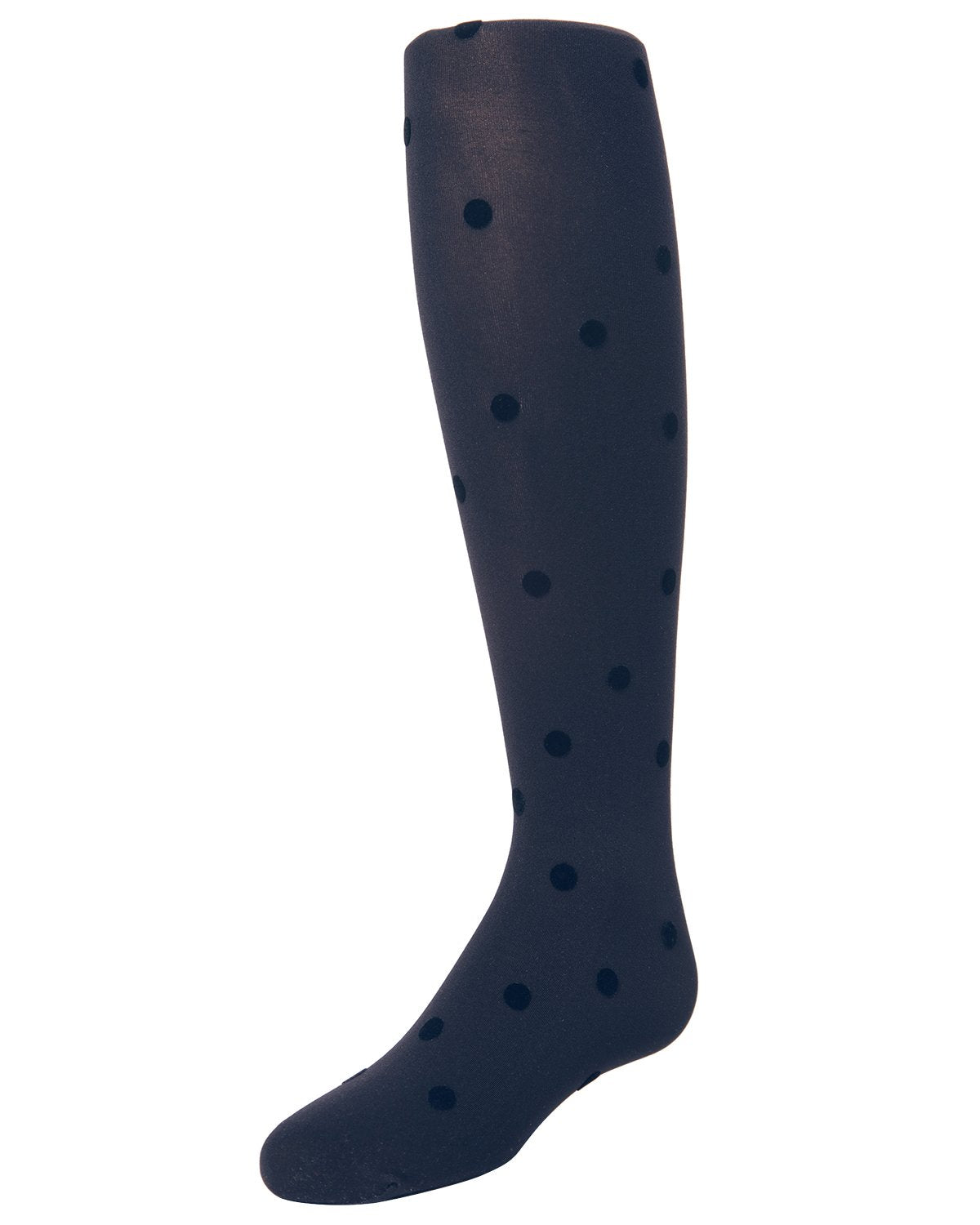 Girls' Flocked Dots Nylon Tights : Color: Navy