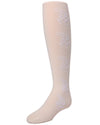Girls' Flocked Floral Opaque Tights : Color: Winter White