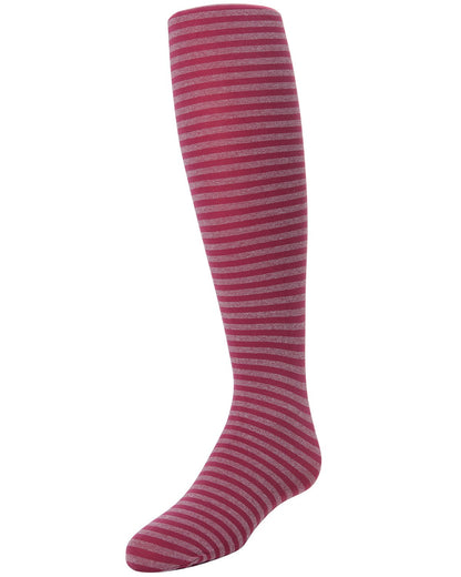 Rows on Rows Girls Striped Tights : Color: Burgundy