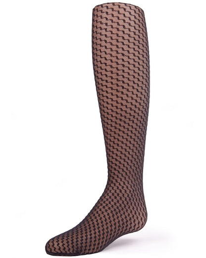 Girls' Zoe Zigzag Sheer Tights : Color: Black
