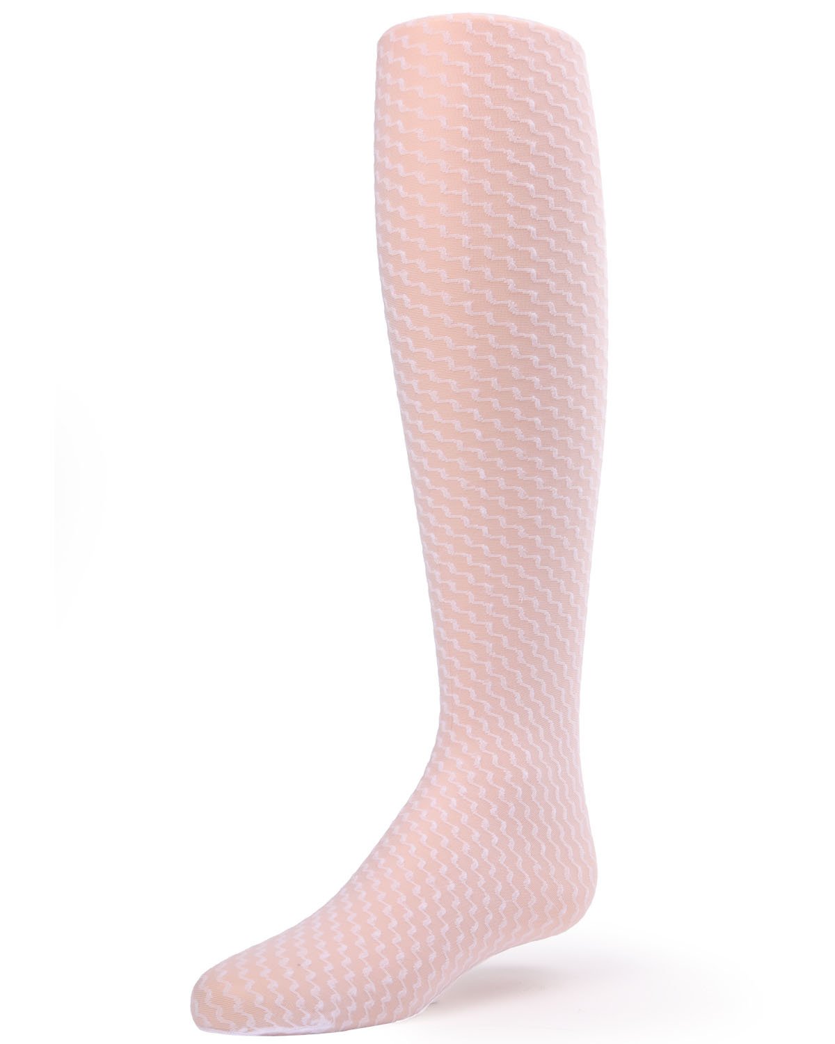 Girls' Zoe Zigzag Sheer Tights : Color: White
