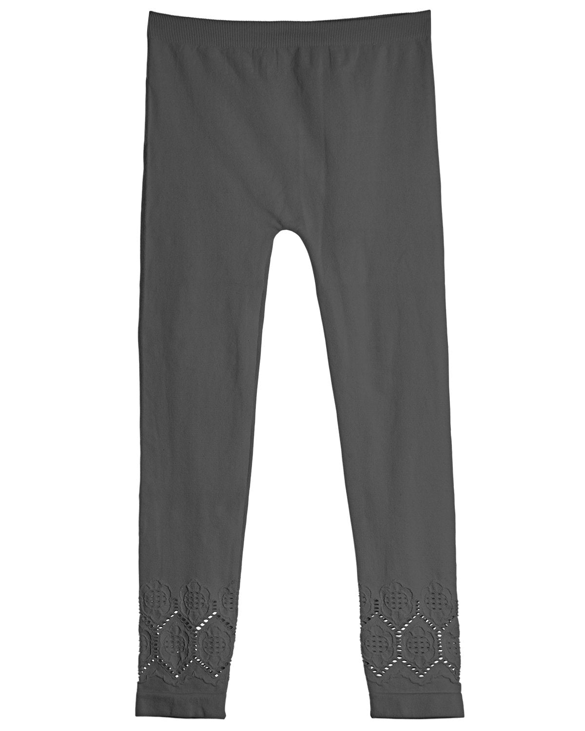 Girls' Lovely Lace Comfort Stretch Leggings : Color: Gray