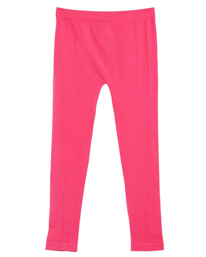 Girls' Front Seam Cotton Blend Leggings : Color: Pink