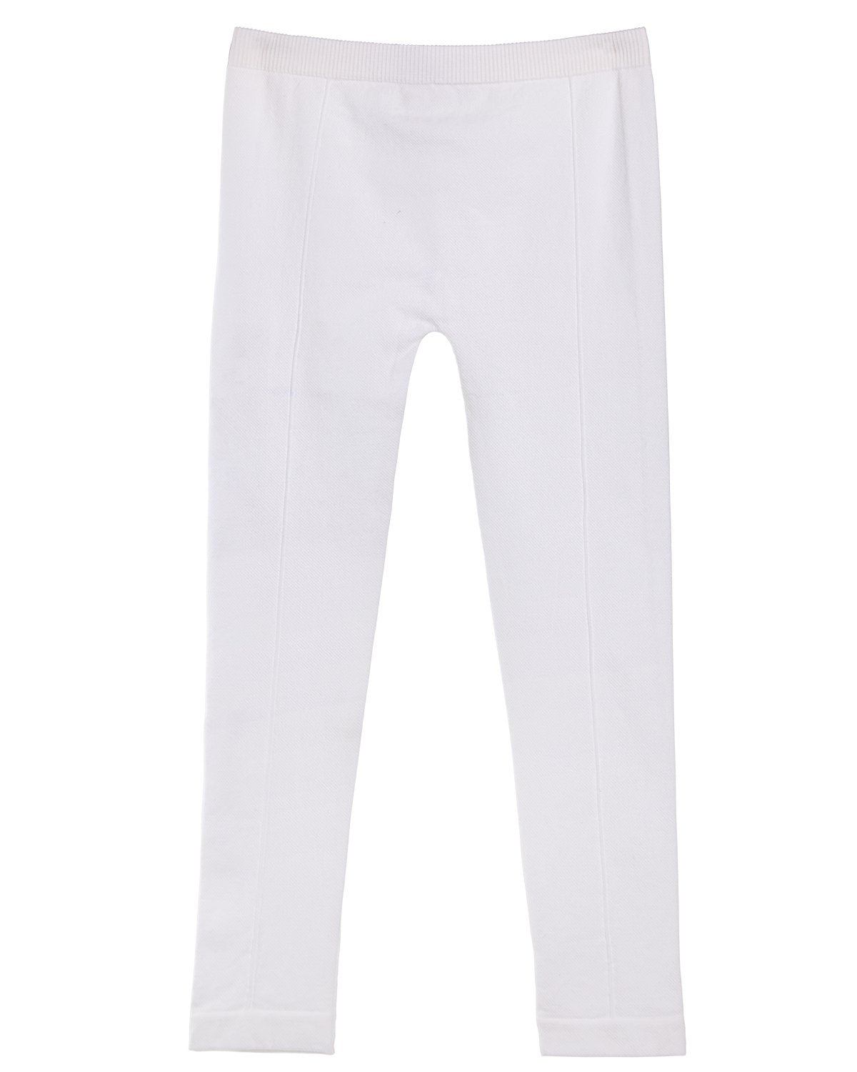 Girls' Front Seam Cotton Blend Leggings : Color: White