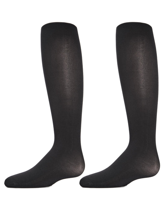 Girls' 2 Pair Pack Essentials Nylon Tights : Color: Black