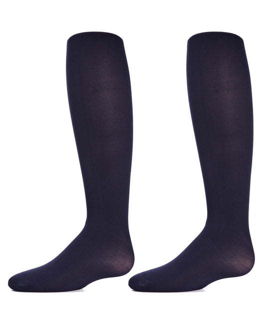 Girls' 2 Pair Pack Essentials Nylon Tights : Color: Navy