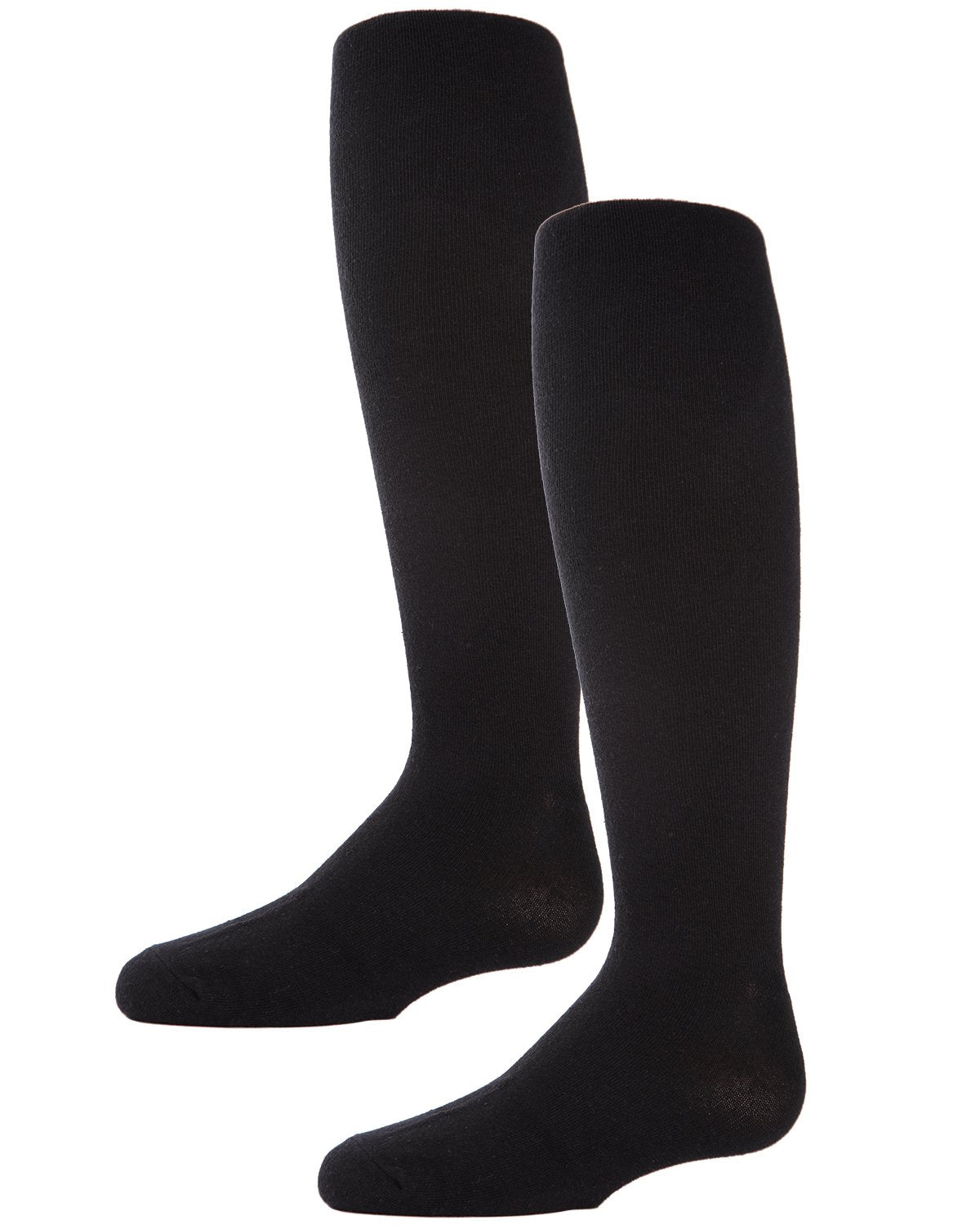Girls' 2 Pair Pack Essentials Cotton Tights : Color: Black