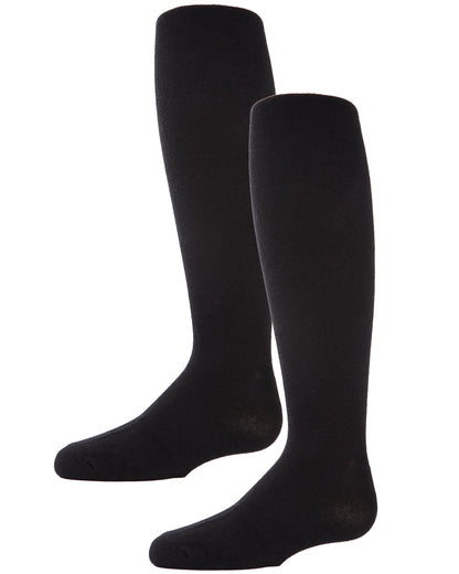 Girls' 2 Pair Pack Essentials Cotton Tights : Color: Black